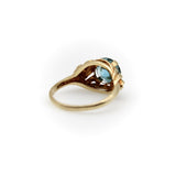 14K Gold Retro Blue Zircon Ring Kirsten's Corner 