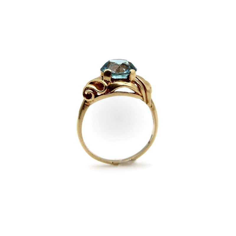 14K Gold Retro Blue Zircon Ring Kirsten's Corner 