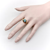 14K Gold Retro Blue Zircon Ring Kirsten's Corner 