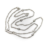 Art Deco Platinum Diamond by the Yard 30” Necklace Necklace Kirsten's Corner 