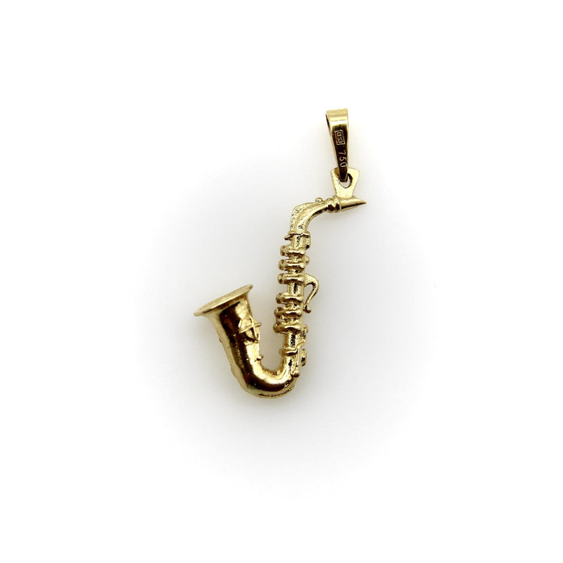 Vintage 18K Gołd Saxophone Charm Kirsten's Corner 