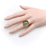 14K Gold Vintage Prehnite Cabochon Ring ring Kirsten's Corner 