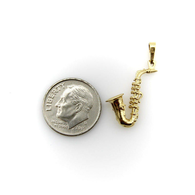 Vintage 18K Gołd Saxophone Charm Kirsten's Corner 