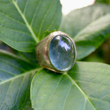 14K Gold Vintage Prehnite Cabochon Ring ring Kirsten's Corner 