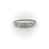 Platinum Mid-Century Modern Diamond Baguette Ring Band ring Kirsten's Corner 