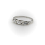 Platinum Mid-Century Modern Diamond Baguette Ring Band ring Kirsten's Corner 