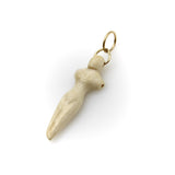 14K Gold Fossilized Mammoth Tusk Fertility Idol Pendant Pendant, Charm Kirsten's Corner 