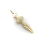 14K Gold Fossilized Mammoth Tusk Fertility Idol Pendant Pendant, Charm Kirsten's Corner 