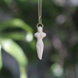 14K Gold Fossilized Mammoth Tusk Fertility Idol Pendant Pendant, Charm Kirsten's Corner 