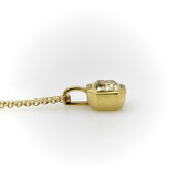 18K Gold Octagonal Yellow Diamond Pendant on a 14K Gold Chain Necklace Kirsten's Corner 