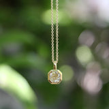 18K Gold Octagonal Yellow Diamond Pendant on a 14K Gold Chain Necklace Kirsten's Corner 