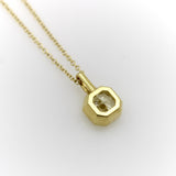 18K Gold Octagonal Yellow Diamond Pendant on a 14K Gold Chain Necklace Kirsten's Corner 