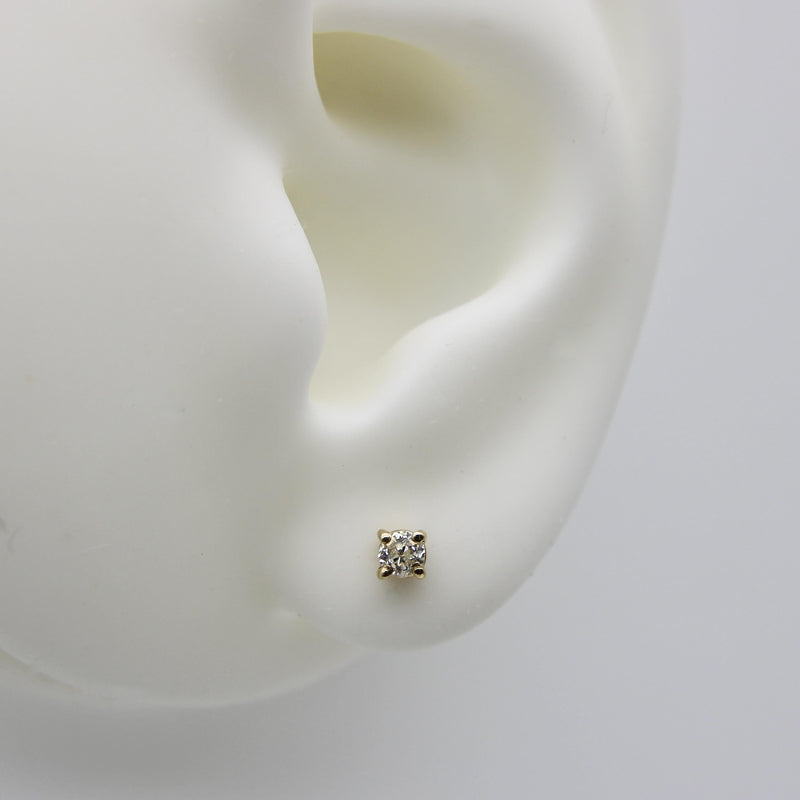 14K Gold Old European Diamond Stud Earrings Kirsten's Corner 