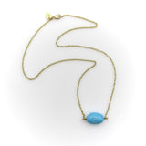18K Gold Me & Ro Vintage Turquoise Bead Necklace Necklace Kirsten's Corner 