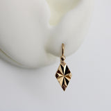 Vintage 14K Gold Diamond Shaped Soviet Russian Earrings Kirsten's Corner 