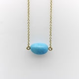18K Gold Me & Ro Vintage Turquoise Bead Necklace Necklace Kirsten's Corner 