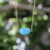 18K Gold Me & Ro Vintage Turquoise Bead Necklace Necklace Kirsten's Corner 