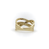 Contemporary 14K Gold Micro Pave Diamond Crossover Ring ring Kirsten's Corner 