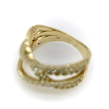Contemporary 14K Gold Micro Pave Diamond Crossover Ring ring Kirsten's Corner 