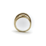 Contemporary 14K Gold Micro Pave Diamond Crossover Ring ring Kirsten's Corner 