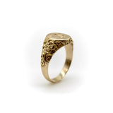 14K Gold Victorian Signet Ring with Arm Holding Sword Intaglio ring Kirsten's Corner 