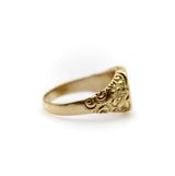 14K Gold Victorian Signet Ring with Arm Holding Sword Intaglio ring Kirsten's Corner 