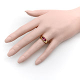 14K Gold Retro Synthetic Ruby Ring ring Kirsten's Corner 