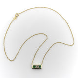 Signature 18K Gold Emerald and Diamond Bar Pendant Necklace Necklace Kirsten's Corner 