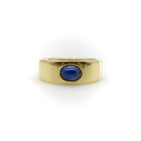 Vintage 18K Gold Tiffany & Co. Sapphire Cabochon Cigar Band Ring ring Kirsten's Corner 