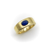 Vintage 18K Gold Tiffany & Co. Sapphire Cabochon Cigar Band Ring ring Kirsten's Corner 