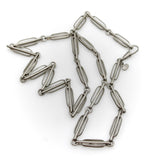 Brushed Sterling Silver Trombone Link Variation Chain with Dog Clip Chain Kirsten's Corner 