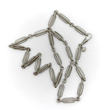 Brushed Sterling Silver Trombone Link Variation Chain with Dog Clip Chain Kirsten's Corner 