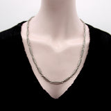 Brushed Sterling Silver Trombone Link Variation Chain with Dog Clip Chain Kirsten's Corner 