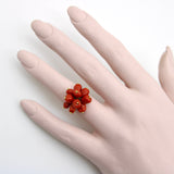 18K Gold Vintage Coral Berry Cluster Ring Ring Kirsten's Corner 