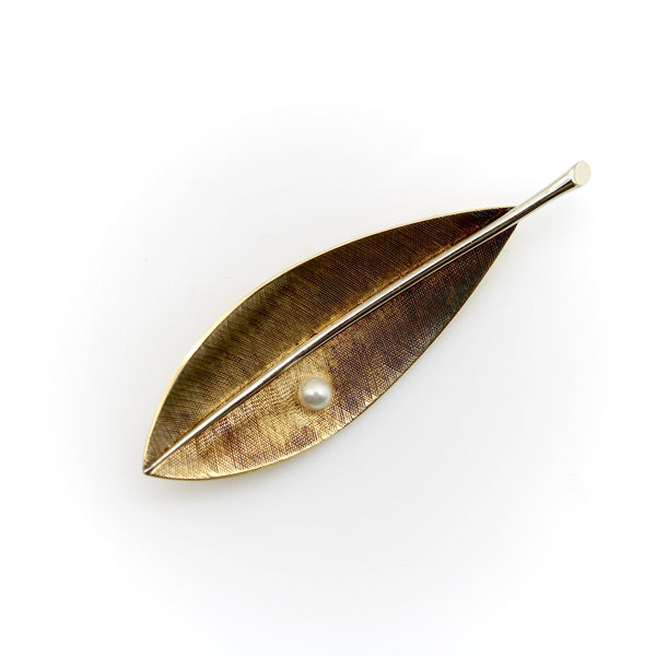 14K Gold Tiffany & Co. Retro Leaf Brooch Brooch Kirsten's Corner 