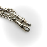 Art Deco Sterling Silver Graduated Curb Link Watch Chain Kirsten's Corner 