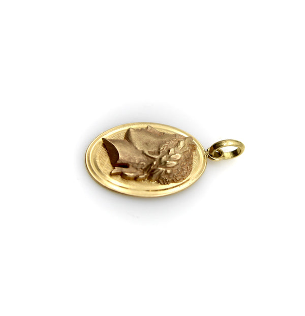 14K Gold Vintage Julius Caesar Charm pendant, Charm Kirsten's Corner 