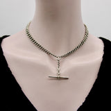 Art Deco Sterling Silver Graduated Curb Link Watch Chain Kirsten's Corner 