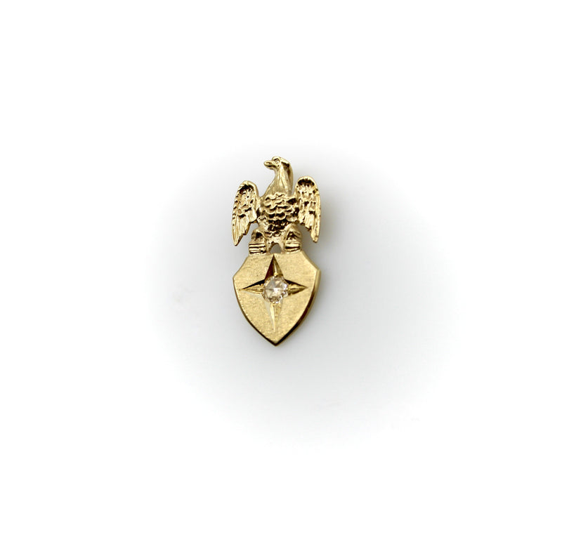 14K Gold Victorian Eagle on Shield with Diamond Pendant Necklaces, Pendants Kirsten's Corner 