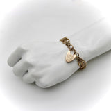 Victorian 9K Gold Gate Bracelet with Padlock Heart Clasp Bracelet Kirsten's Corner 