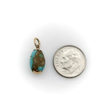 14K Gold Victorian Turquoise Bead with Matrix jewelry Kirsten's Corner 