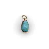 14K Gold Victorian Turquoise Bead with Matrix jewelry Kirsten's Corner 