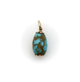 14K Gold Victorian Turquoise Bead with Matrix jewelry Kirsten's Corner 