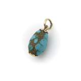14K Gold Victorian Turquoise Bead with Matrix jewelry Kirsten's Corner 