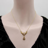 Victorian 14K Gold Filigree and Old European Cut Diamond Pendant Necklace Necklace Kirsten's Corner 