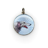 Swedish Sterling Silver Enamel Portrait of a Sighthound jewelry Kirsten's Corner 