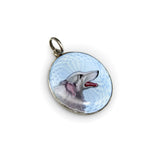 Swedish Sterling Silver Enamel Portrait of a Sighthound jewelry Kirsten's Corner 