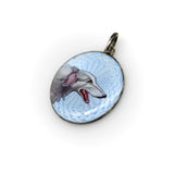 Swedish Sterling Silver Enamel Portrait of a Sighthound jewelry Kirsten's Corner 