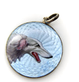 Swedish Sterling Silver Enamel Portrait of a Sighthound jewelry Kirsten's Corner 