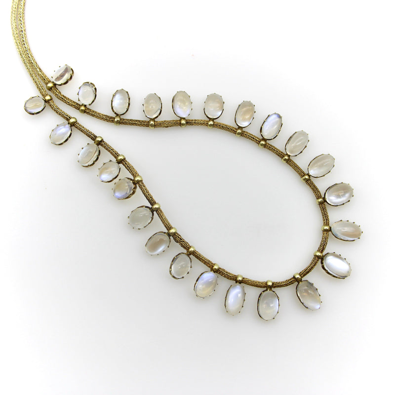 14K Gold Victorian Moonstone Fringe Necklace Necklace Kirsten's Corner 
